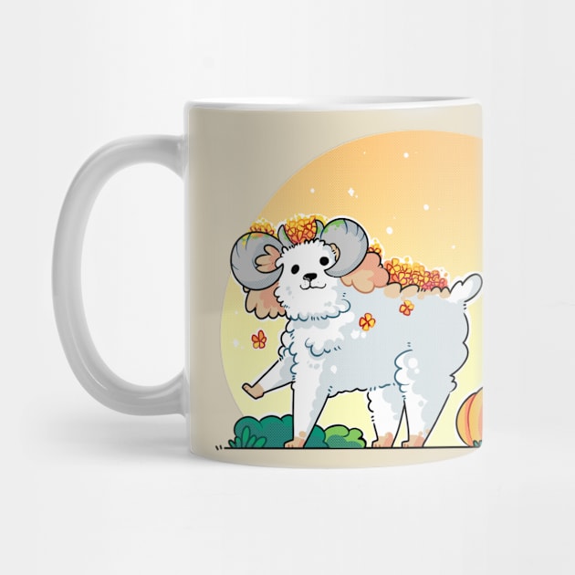 Poodle - Floral Sheep by Yukipyro